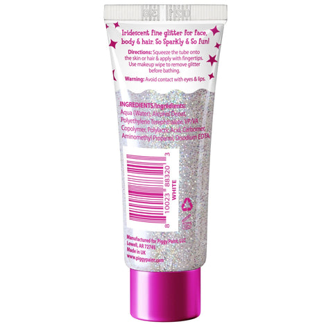 Super Sparkly Kids Hair & Body Fine Glitter Gel - White