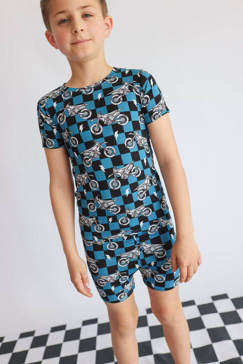 Kids Bamboo Short Set - Moto Mayhem