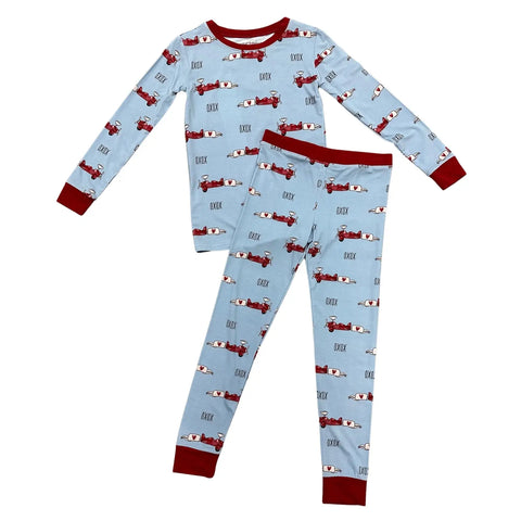 Valentine Planes Bamboo Pajama Set