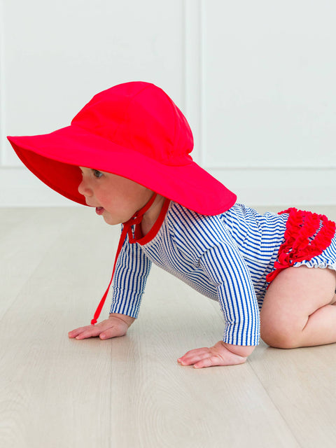 Kids Sun Protective Hat - Vintage Red