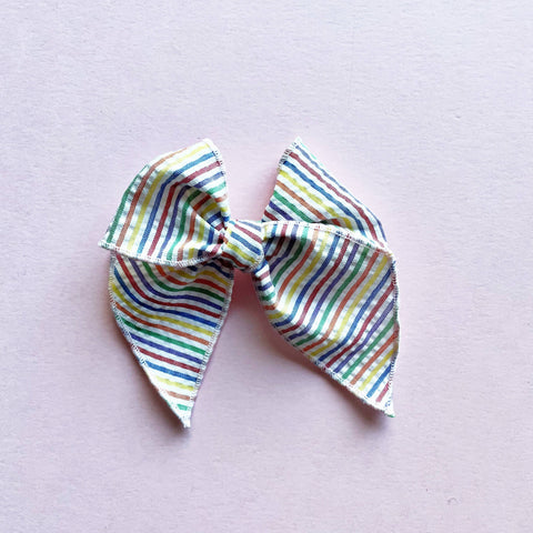 Primary Seersucker Rainbow Elle Bow