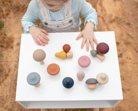 Mushroom Wood & Silicone Teething Toy