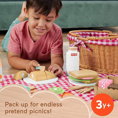 Fisher Price Wooden Picnic Basket