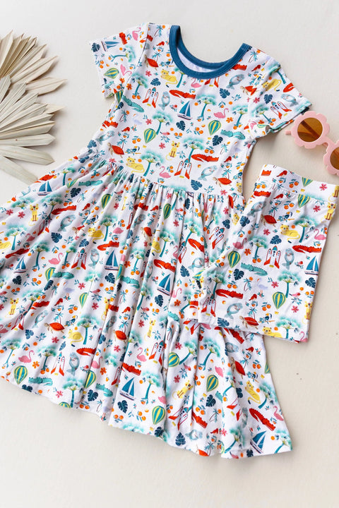 Bamboo Twirl Dress with Shorts - Florida