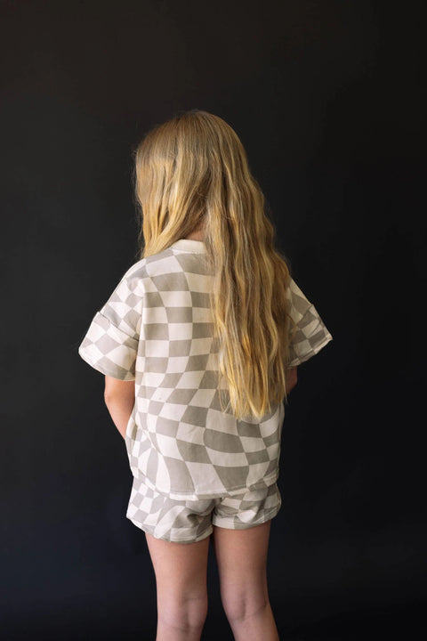 Short Set | Wavy Checkerboard