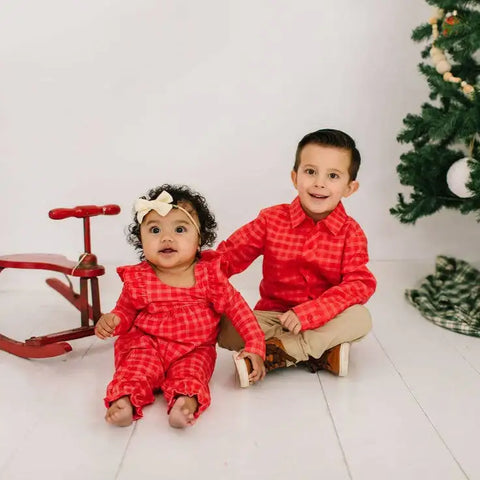 Mabel Romper - Red Picnic Plaid