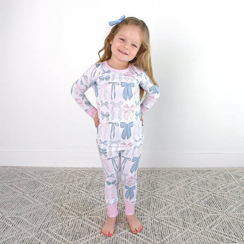 Samantha Bows Bamboo Girls Lounge Set