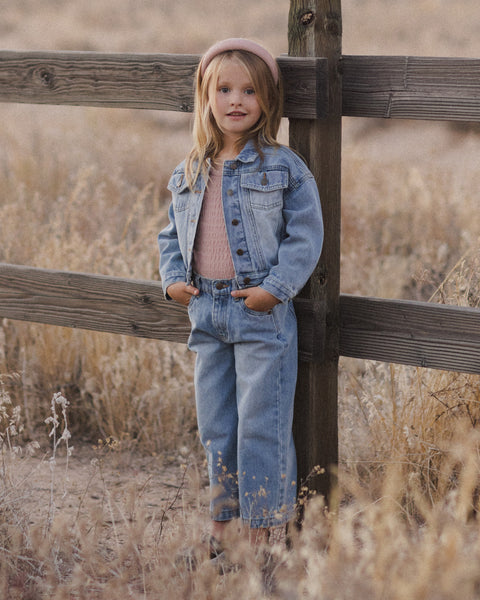 Denim Jacket | Light Washed Denim - Rylee + Cru