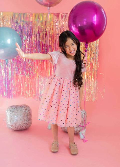 Diana Dress - Soft Pink Confetti