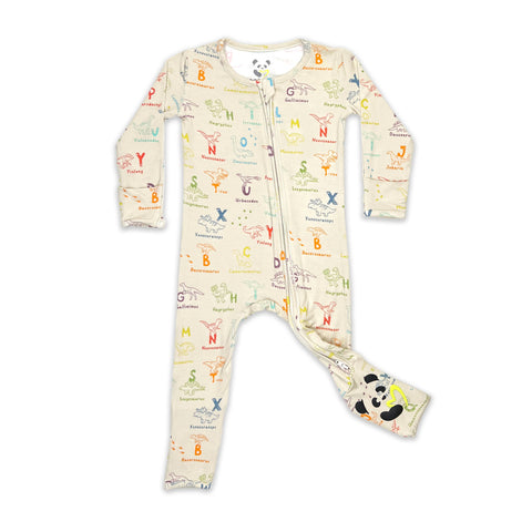 Dino ABC's Convertible Footie Bamboo Pajama - Bellabu Bear