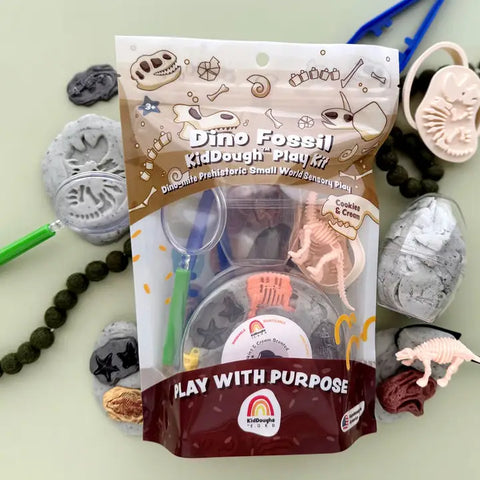 Dinosaur Fossil Dig KidDough Play Kit | Cookies & Cream Scented