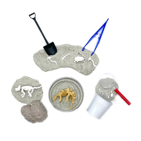 Dinosaur Fossil Dig (Cookies & Cream) Play Dough Kit - Earth Grown KidDoughs