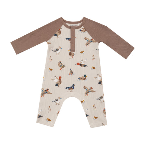 Ducks Raglan Henley Romper - Angel Dear