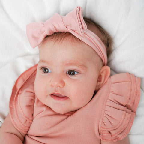 Dusty Rose Bamboo Headband Bow - Emerson and Friends