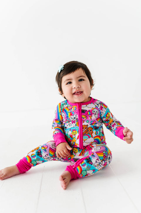 Wild Child Bamboo Convertible Footie for Baby Girls