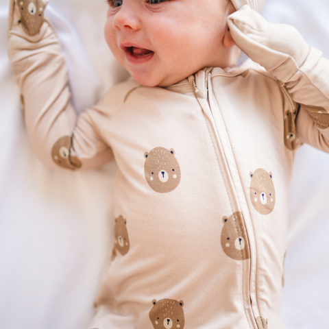 Bamboo 2-Way Convertible Zip Romper (Teddy)