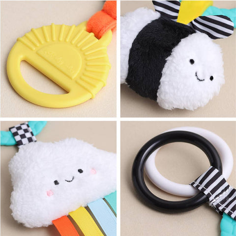 Bitzy Busy Ring™ Teething Activity Toy: High Contrast