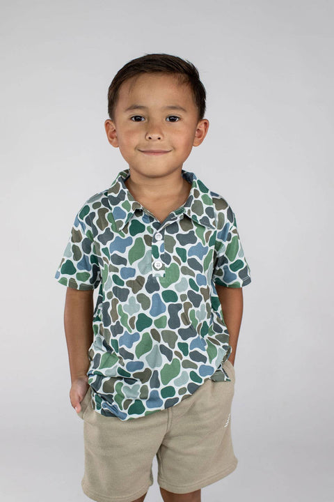 Pebble Camo Short Sleeve Polo Shirt