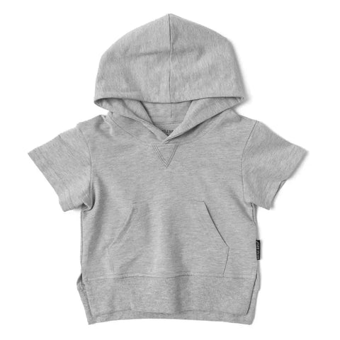 Short Sleeve Hoodie - Grey