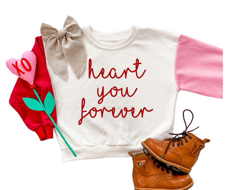 Valentine's Day Color Block Sweatshirt