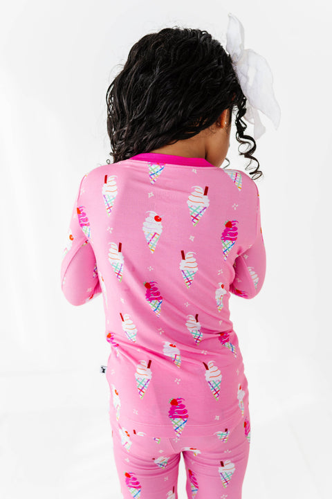 Pink Sundae Funday Bamboo Pajama Set for Kids