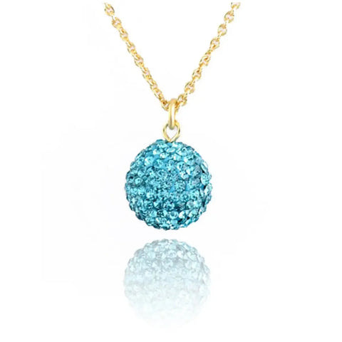 Crystal Ball Necklace | Blue