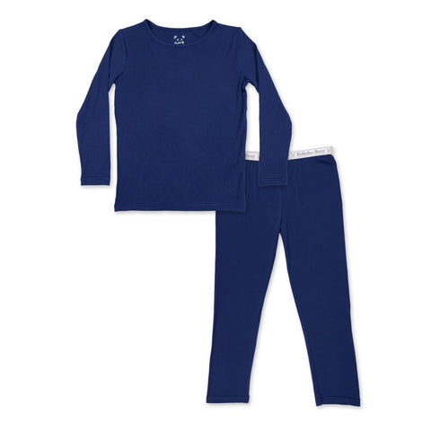 Kids Bamboo Pajama Set - Indigo Blue