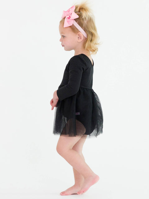 Black Tulle Skirted Romper