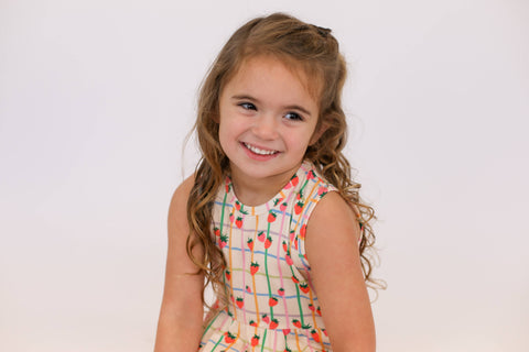 Berry Patch Bamboo Sleeveless Pocket Dress for Girls