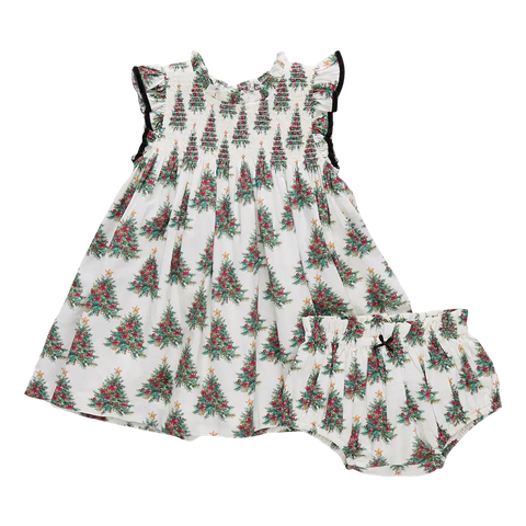 Baby Girls Stevie Dress Set - Vintage Trees