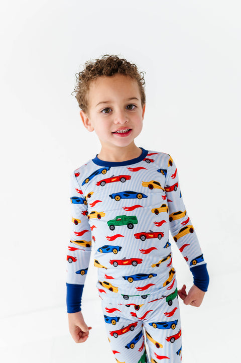 Racing Stripes Bamboo Pajama Set for Kids