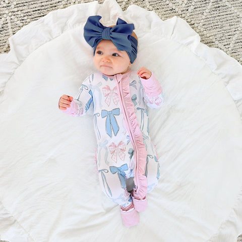 Samantha Bows Zip Bamboo Pajama