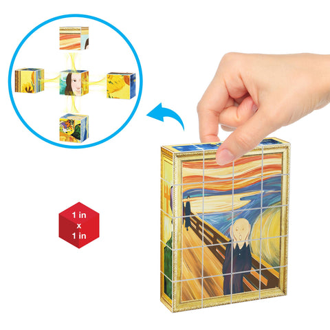 1" Magnetic Puzzle Cubes (Famous Paintings)