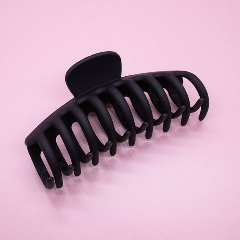 Large Round Matte Hair Claw Clip - Black