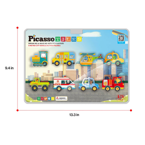 PicassoTiles Metro City Magnetic Action Figures (8 Pieces)