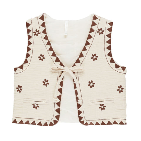 Embroidered Vest | Natural - Rylee + Cru