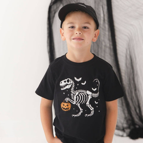 Dinosaur Skeleton Patch Halloween Baseball Hat for Kids