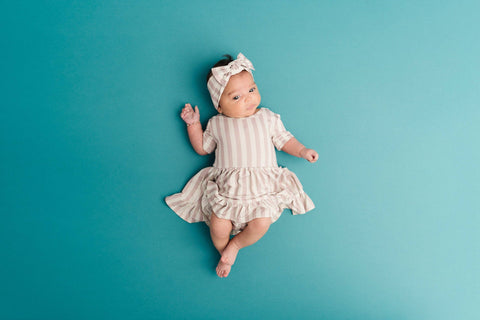 Blush Stripe Bodysuit Bamboo Dress