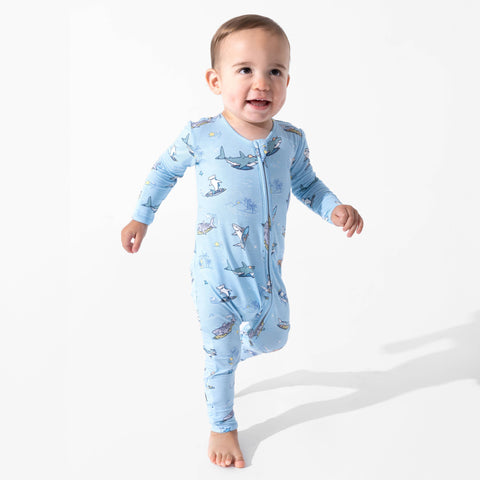 Bamboo Convertible Footie - Shark School