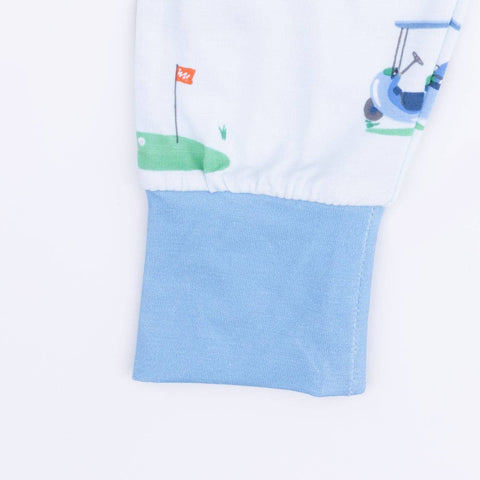 Short Sleeve Loungewear Set - Vintage Golf Carts Blue