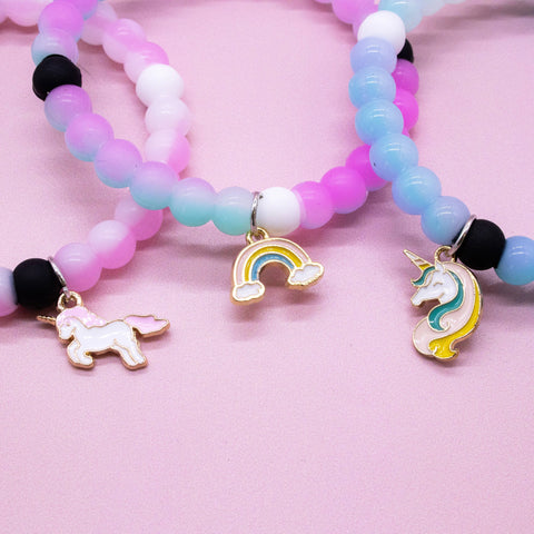 Glow in the Dark Unicorn Charm Bubble Bracelet
