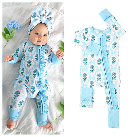 Savannah Ruffle Zip Bamboo Pajama