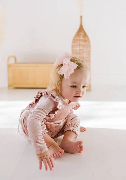Mabel Bubble Baby Romper in Crushed Blush