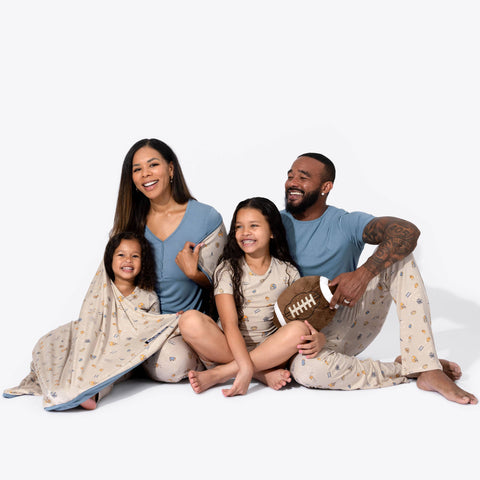 Football Bamboo Kids Pajamas Two-Piece Set