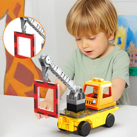 Construction 3-in-1 Magnetic Building Tile Set