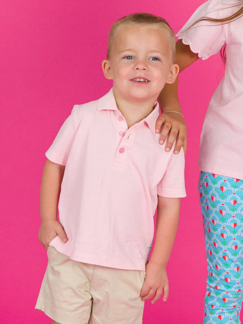 Pink Pique Polo Shirt