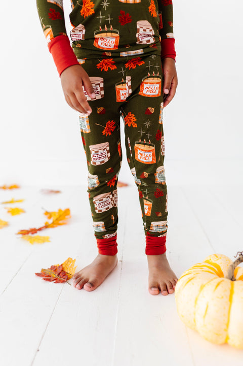 Fall is Lit Kids Bamboo Pajamas - Kiki + Lulu