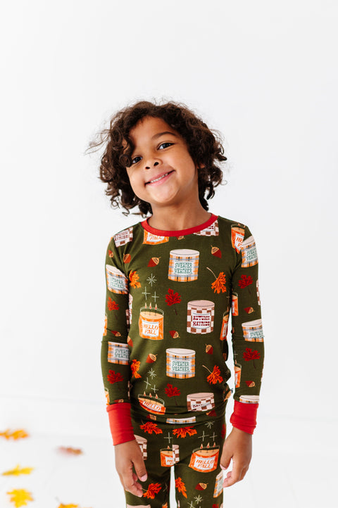 Fall is Lit Kids Bamboo Pajamas - Kiki + Lulu