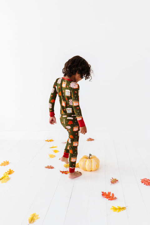 Fall is Lit Kids Bamboo Pajamas - Kiki + Lulu