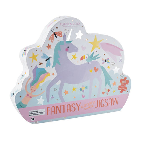 Fantasy Butterfly Shaped 80 Piece Puzzle - Floss and Rock